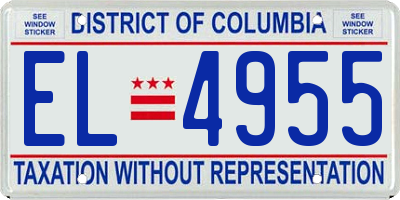 DC license plate EL4955