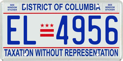 DC license plate EL4956