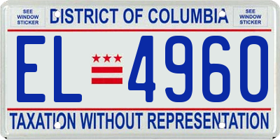 DC license plate EL4960