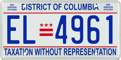 DC license plate EL4961