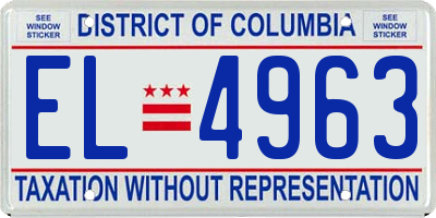 DC license plate EL4963