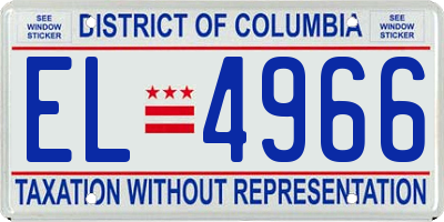 DC license plate EL4966