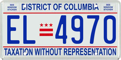 DC license plate EL4970