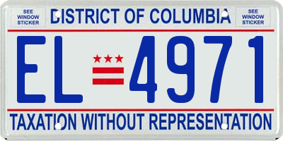 DC license plate EL4971