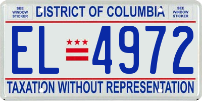 DC license plate EL4972