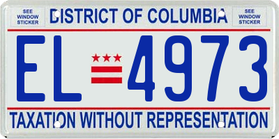 DC license plate EL4973