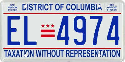 DC license plate EL4974