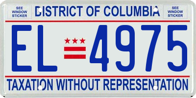 DC license plate EL4975