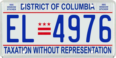 DC license plate EL4976