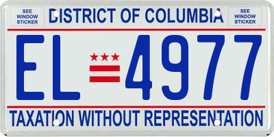 DC license plate EL4977