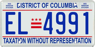 DC license plate EL4991