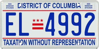 DC license plate EL4992