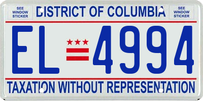 DC license plate EL4994