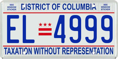 DC license plate EL4999