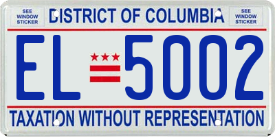 DC license plate EL5002