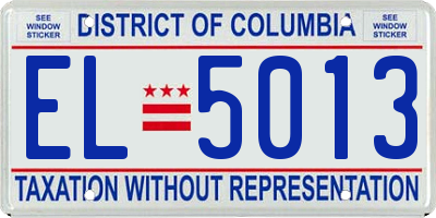 DC license plate EL5013