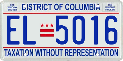 DC license plate EL5016