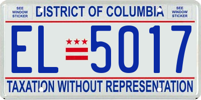 DC license plate EL5017