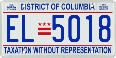 DC license plate EL5018