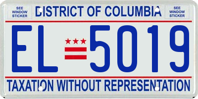 DC license plate EL5019