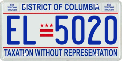 DC license plate EL5020