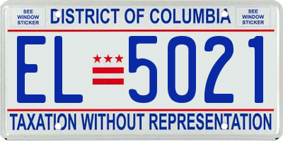 DC license plate EL5021
