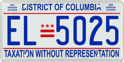 DC license plate EL5025