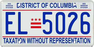 DC license plate EL5026