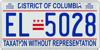 DC license plate EL5028