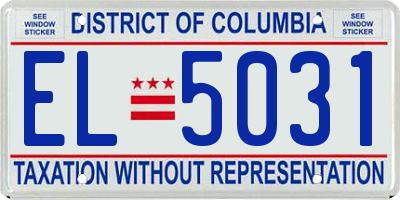 DC license plate EL5031