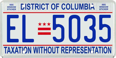 DC license plate EL5035
