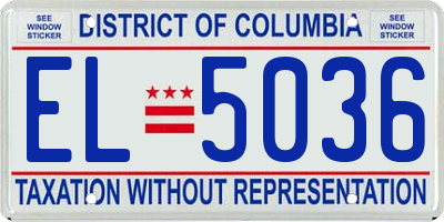 DC license plate EL5036