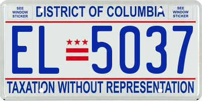 DC license plate EL5037