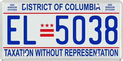 DC license plate EL5038