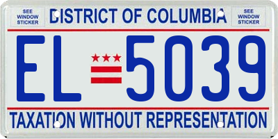 DC license plate EL5039