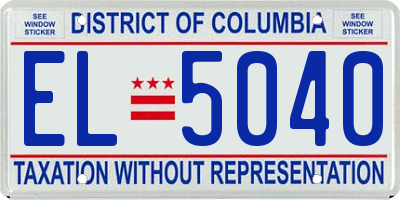 DC license plate EL5040