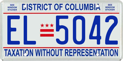 DC license plate EL5042