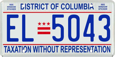 DC license plate EL5043
