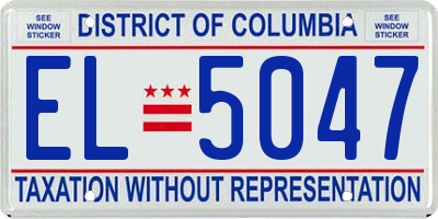 DC license plate EL5047