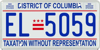 DC license plate EL5059