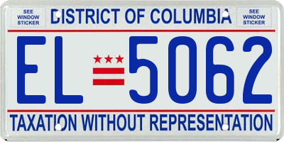 DC license plate EL5062