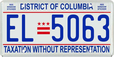 DC license plate EL5063