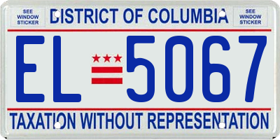 DC license plate EL5067