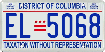 DC license plate EL5068