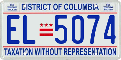 DC license plate EL5074
