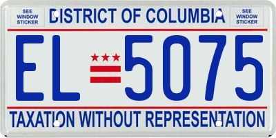 DC license plate EL5075