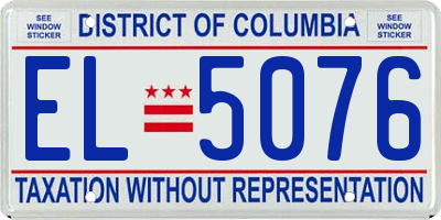DC license plate EL5076