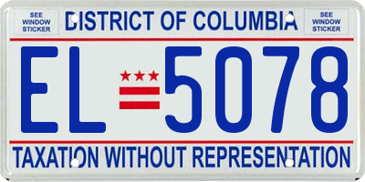 DC license plate EL5078