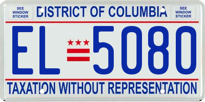 DC license plate EL5080