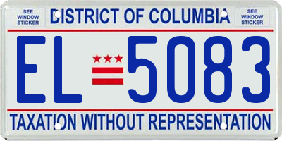 DC license plate EL5083